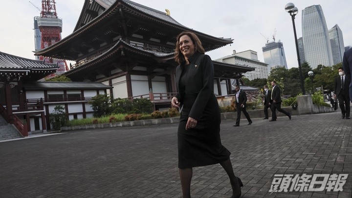 賀錦麗正在日本出席已故前首相安倍晉三國葬。AP圖片