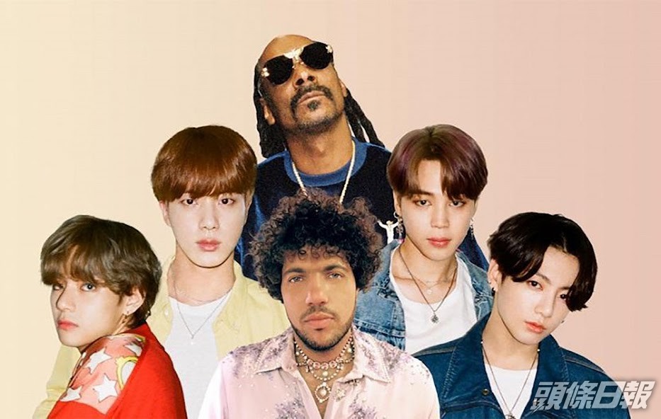 BTS成員Jin、Jimin、V、柾國與Benny Blanco和Snoop Dogg合作新歌創佳績。