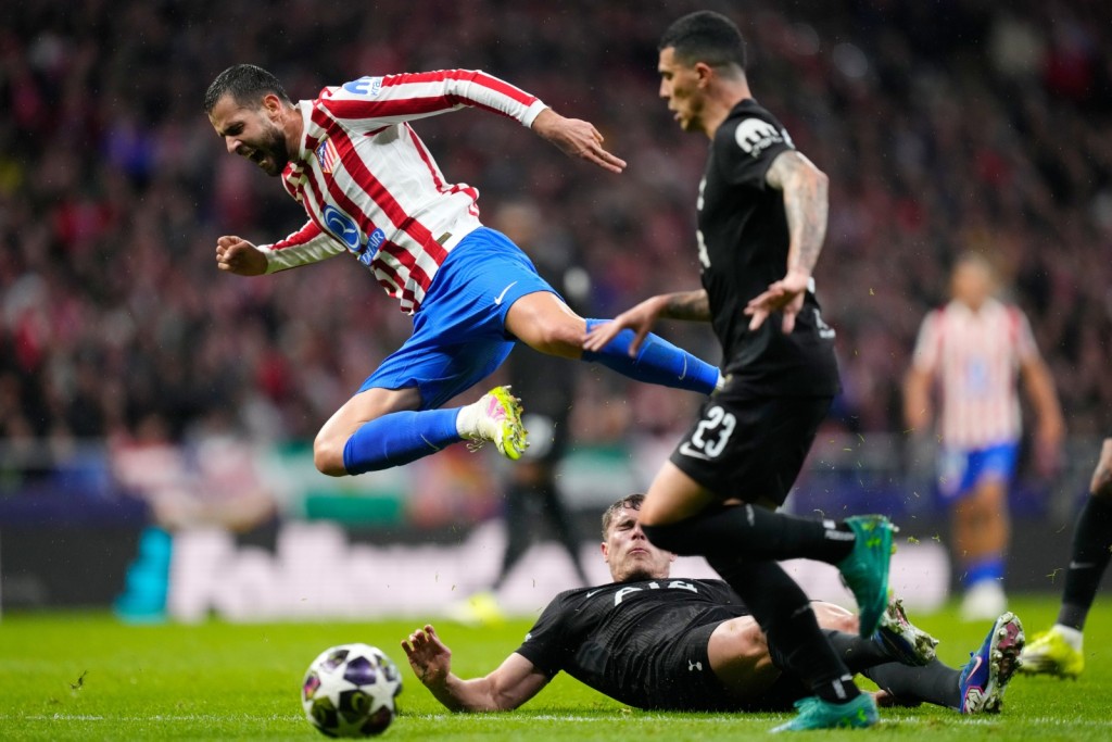 馬德里體育會於歐聯16強首回合大破熱刺5：2。美聯社