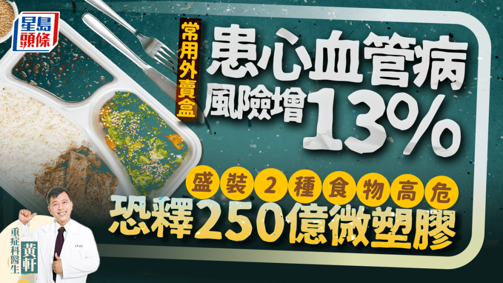 常用外賣盒患心血管病風險增13% 研究揭裝2種食物最高危 恐釋250億塑膠微粒