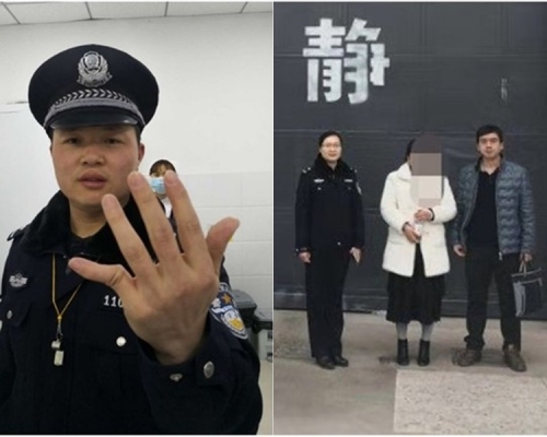 河南大媽暴力拗斷交警手指。網上圖片