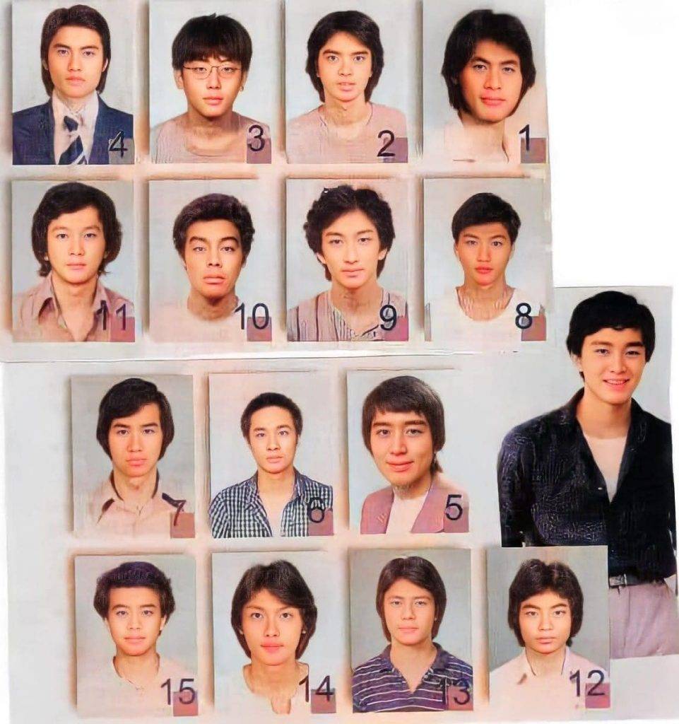一張集合16個70至80年代初無綫藝員訓練男星的照片，近日在中港台網上瘋傳。