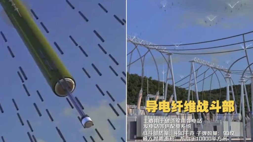 央視披露新型石墨集束彈頭，可供「衛士600」長程火箭使用。央視