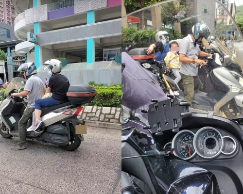 幼童無戴頭盔，男子也沒有佩戴口罩。FB圖