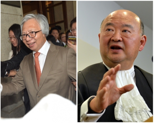 终审法院首席法官马道立(右)，在庭上宣布结果。