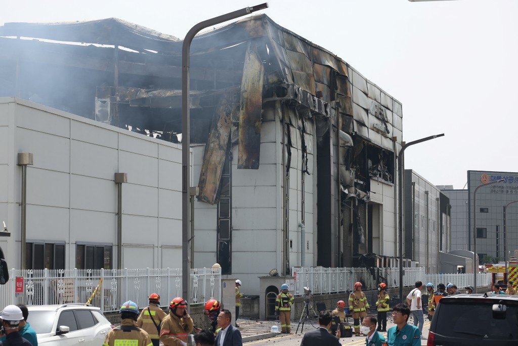 Aricell鋰電池工廠大火，暫時未悉原因。路透社