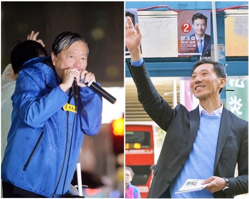 姚松炎(右)的選票無完全過檔給李卓人。