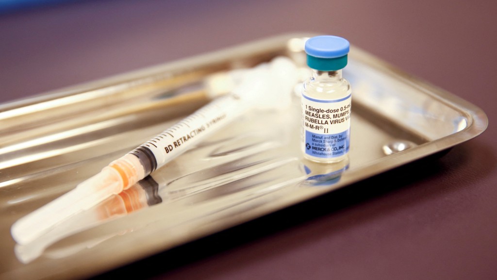 麻疹、腮腺炎、德國麻疹三價混合疫苗（MMR vaccine），攝於美國西雅圖。 路透社