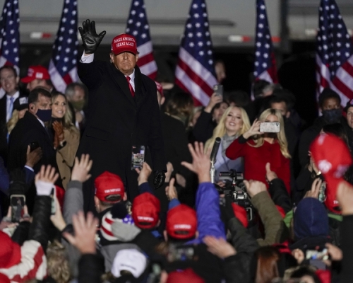 特朗普到威斯康辛州與支持者見面。AP