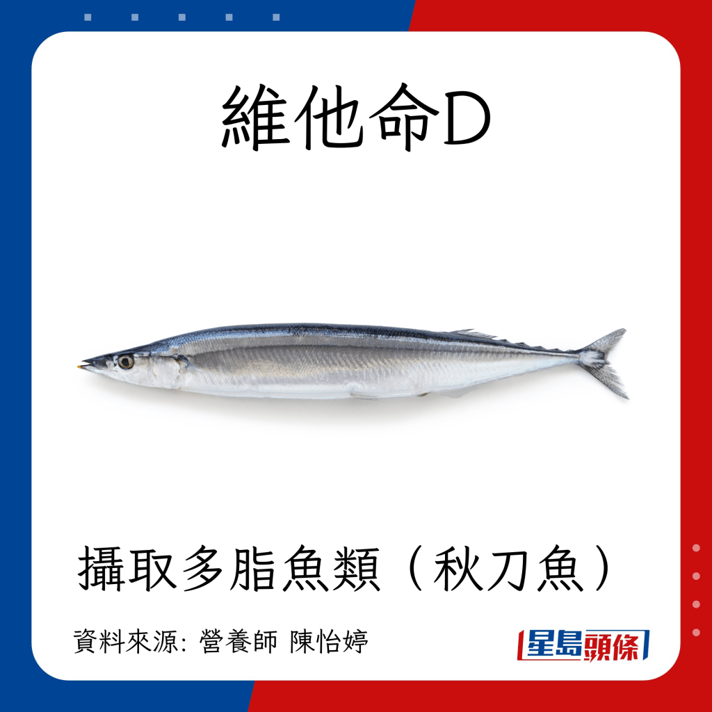 防肺癌食物｜維他命D 秋刀魚