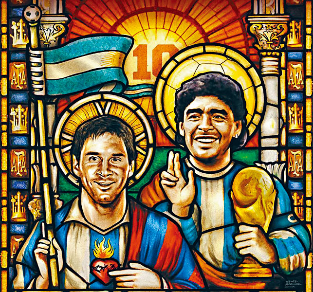 ■阿根廷球迷一直將美斯跟老馬互相比較。