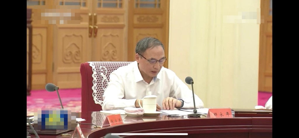 郑永年出席经济社会领域专家座谈会。 网图
