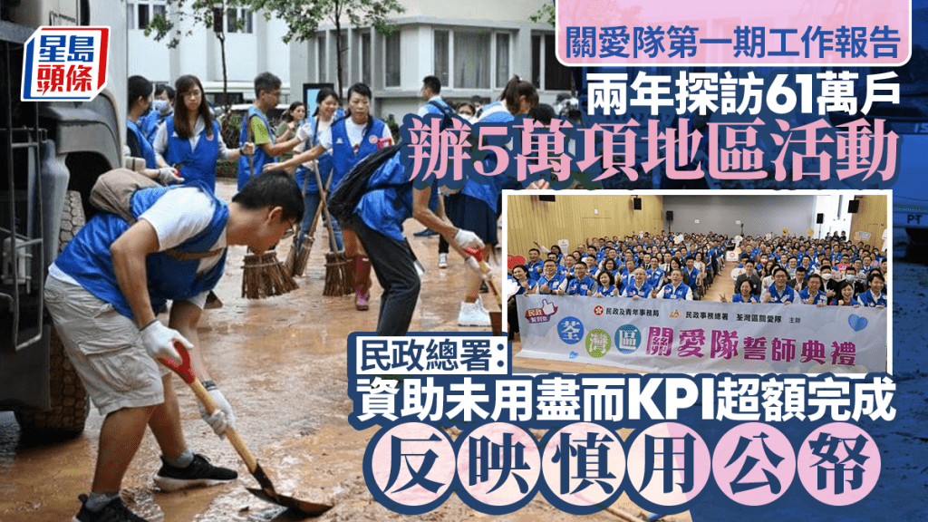 关爱队︱第一期工作报告出炉 两年探访61万户、办5万项地区活动 民政总署：资助未用尽而KPI超额完成