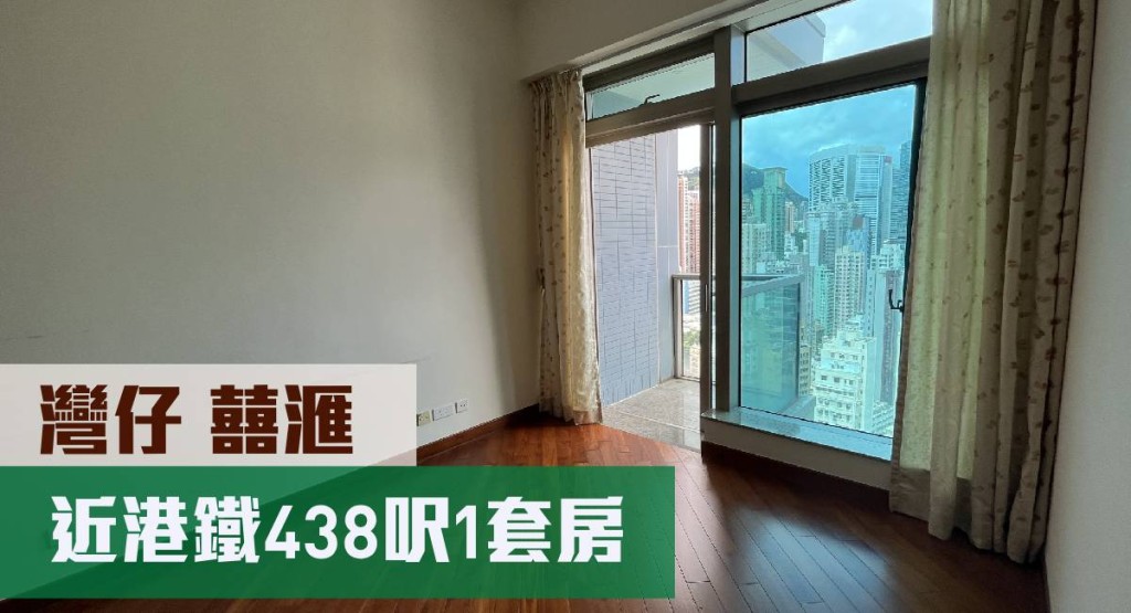 灣仔囍滙2座中層F室,實用面積438方呎,最新叫價1,200萬元。