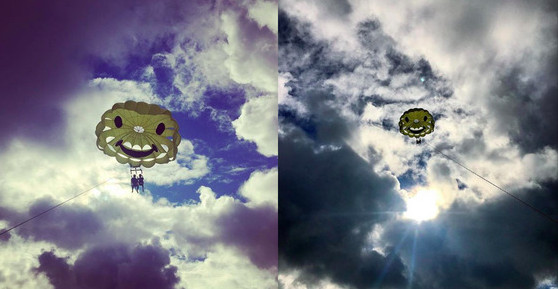 GD同李珠妍各自貼圖景色相同