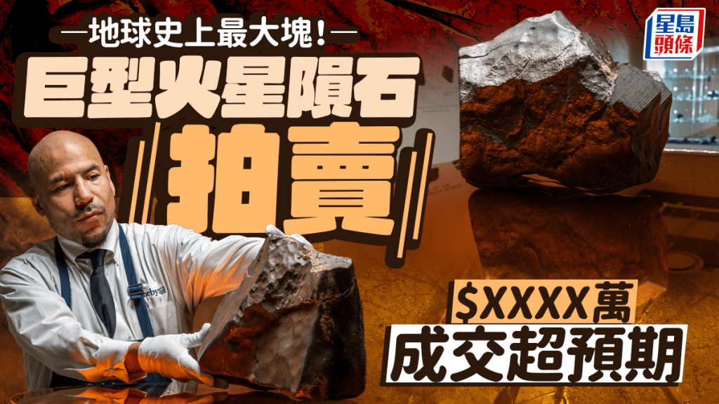 地球最大塊火星隕石拍賣 4160萬港元成交超預期