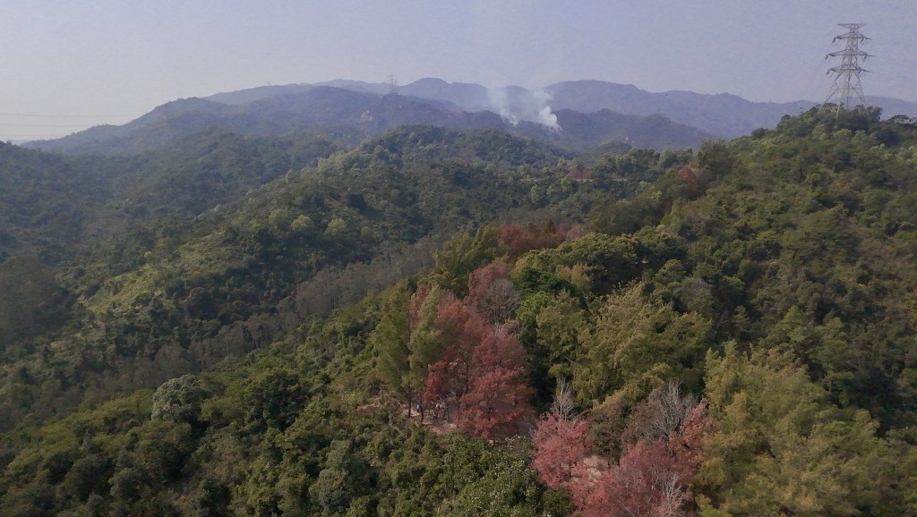 山頭冒出白煙。劉駿軒攝