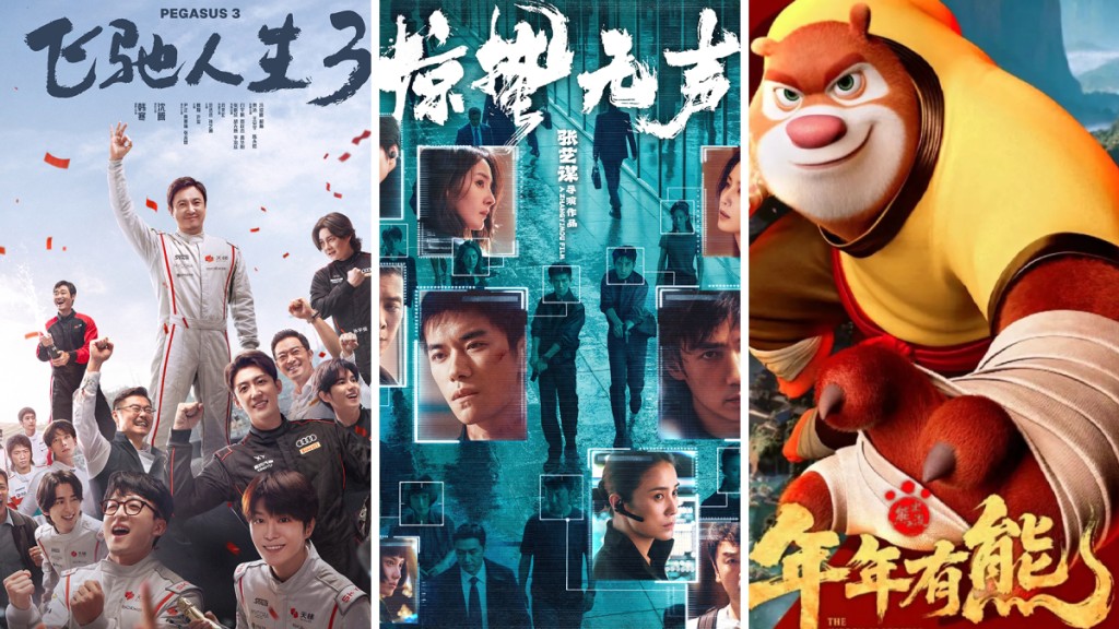《飛馳人生3》、《驚蟄無聲》、《熊出沒·年年有熊》分別佔內地新春票房榜前三甲。