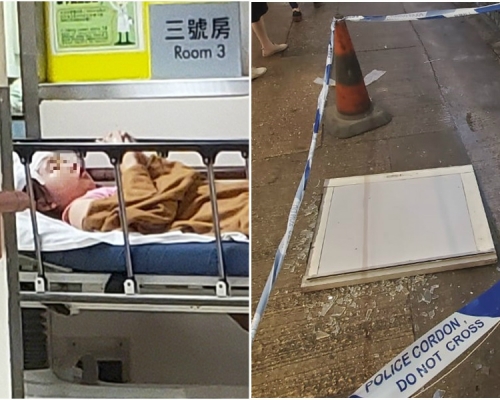 旺角一名女童被鋁窗砸中。