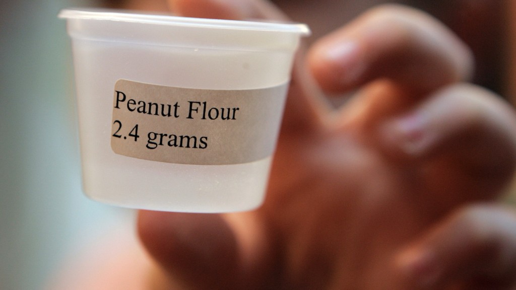 以一名7歲患者為例，每天服用2.4克的花生粉。 美聯社