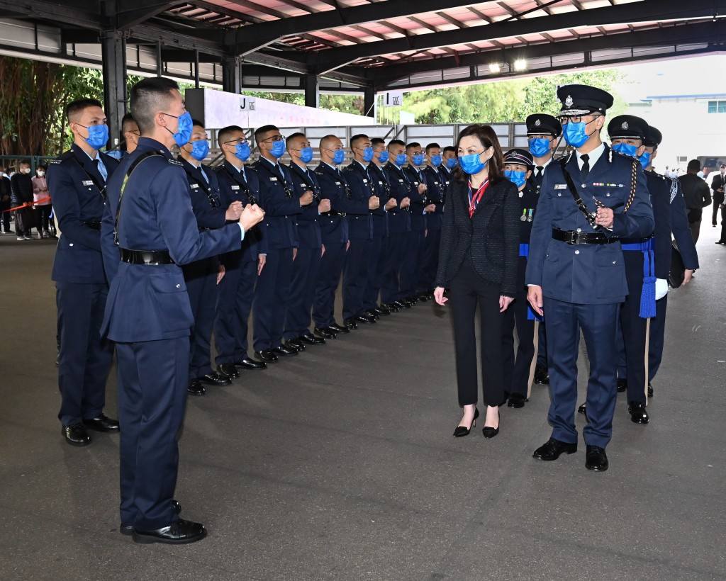王沛诗赞扬警队在2019年修例风波中的表现。政府新闻处图片