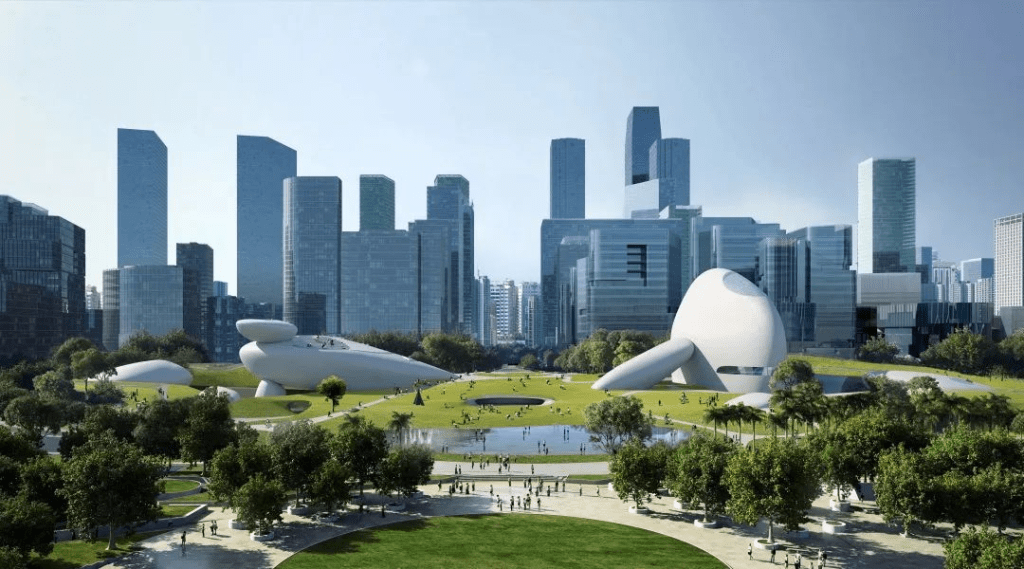 深圳湾文化广场项目是深圳市「新时代十大文化设施」项目。效果图