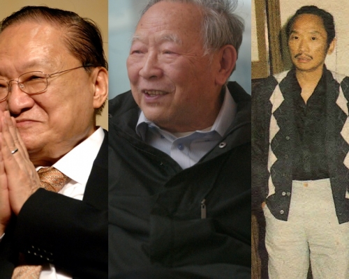 金庸、梁羽生和古龍（由左至右）。資料圖片