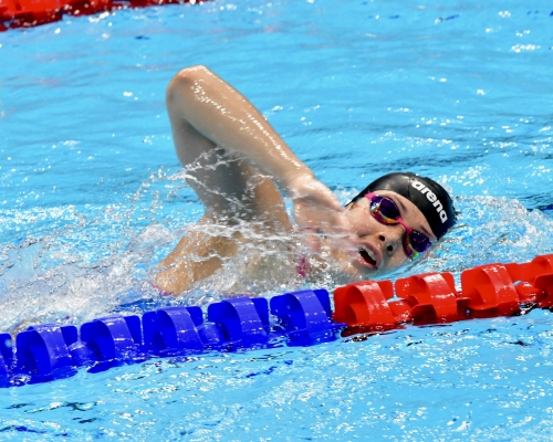 何詩蓓將出戰奧運女子200米自由泳決賽。 記者梁柏琛東京直擊