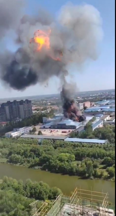 工廠爆炸現場。