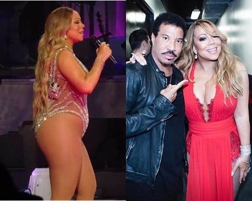 Mariah Carey早前同
Lionel Richie合作,身形暴脹依然著得少布。