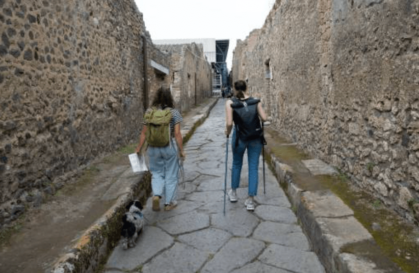 龐貝古城遺址是旅遊熱點。法新社