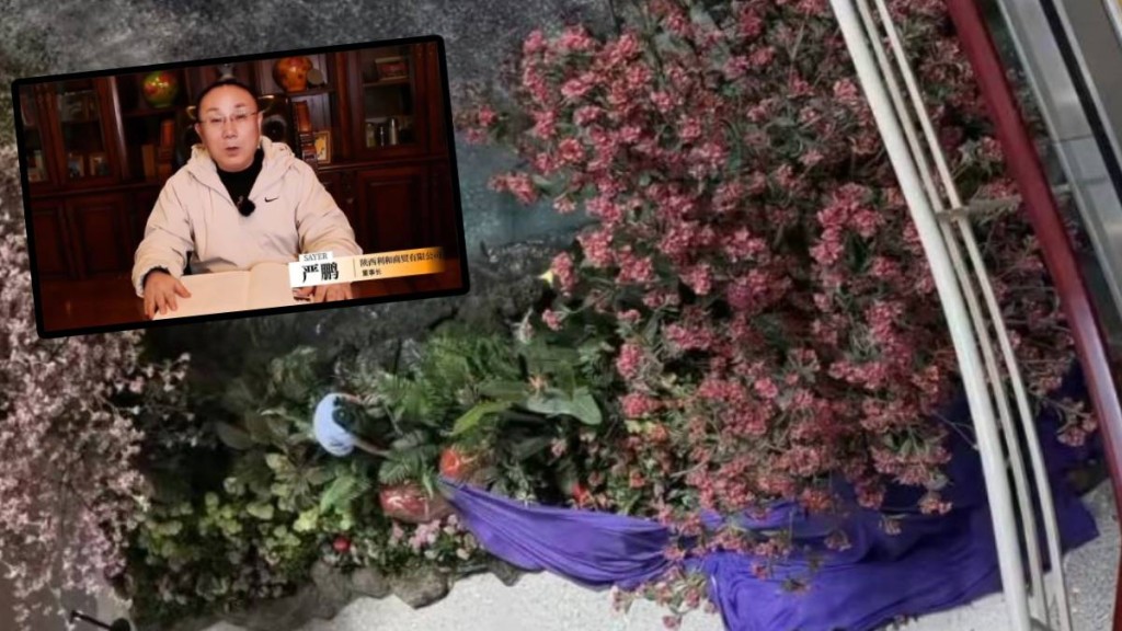 西安賽格商場商家嚴鵬傳被逼死，引發民眾不滿在商場外唱國歌示威。