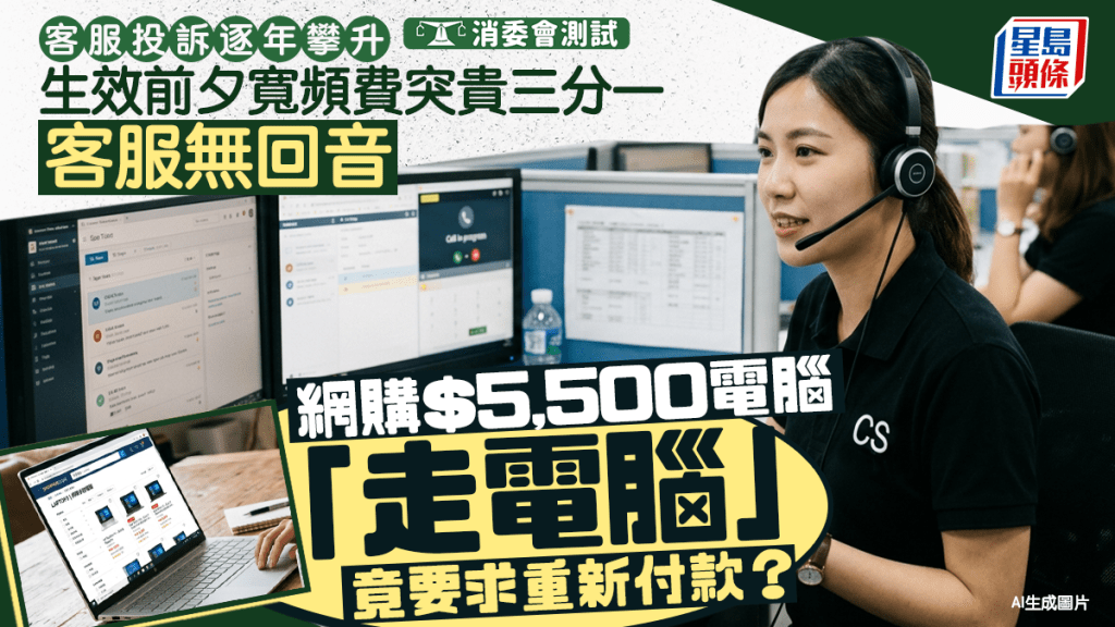 消委會客服｜投訴逐年攀升 網購$5,500電腦「走電腦」 竟要求重新付款？