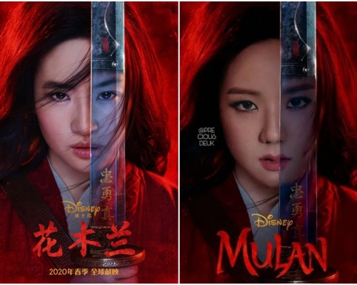 网民纷纷改图将刘亦菲的脸（左）改成女团成员（右）。网图