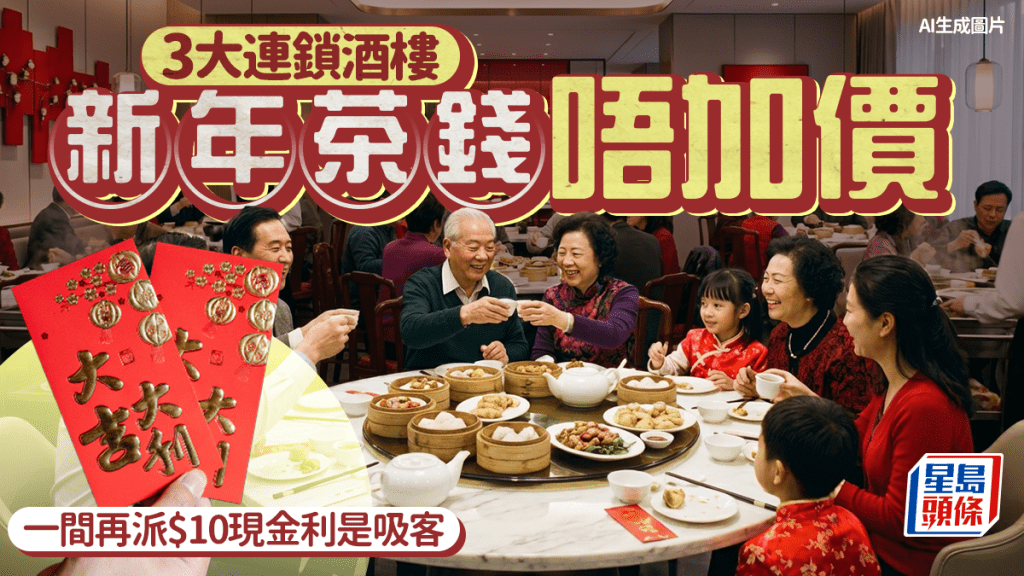 年初一飲茶必看！3大連鎖酒樓新年茶錢不加價 稻香再派$10現金利是吸客