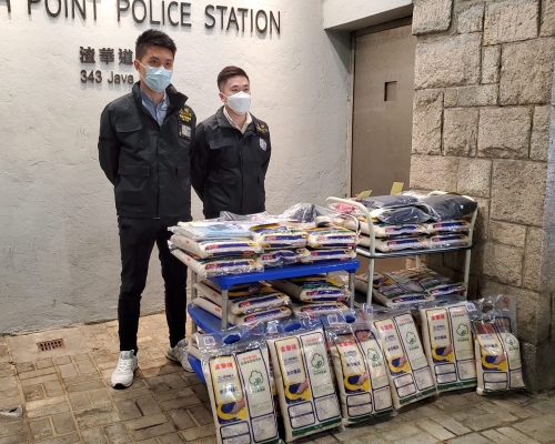 警方檢獲的白米。