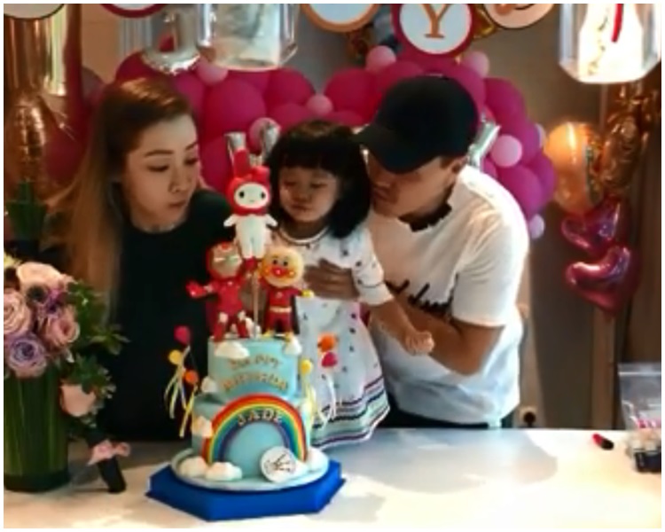 Jade与女儿心心过生日。IG截图