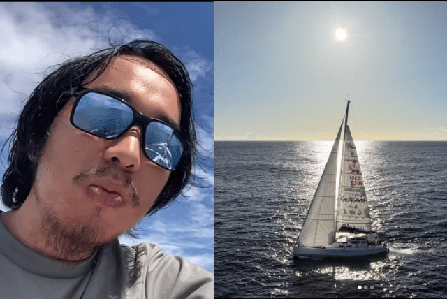 日本24歲男子木村啓嗣獨自駕駛小型帆船，「不靠港、不補給」，繞行地球一圈，創造新紀錄。