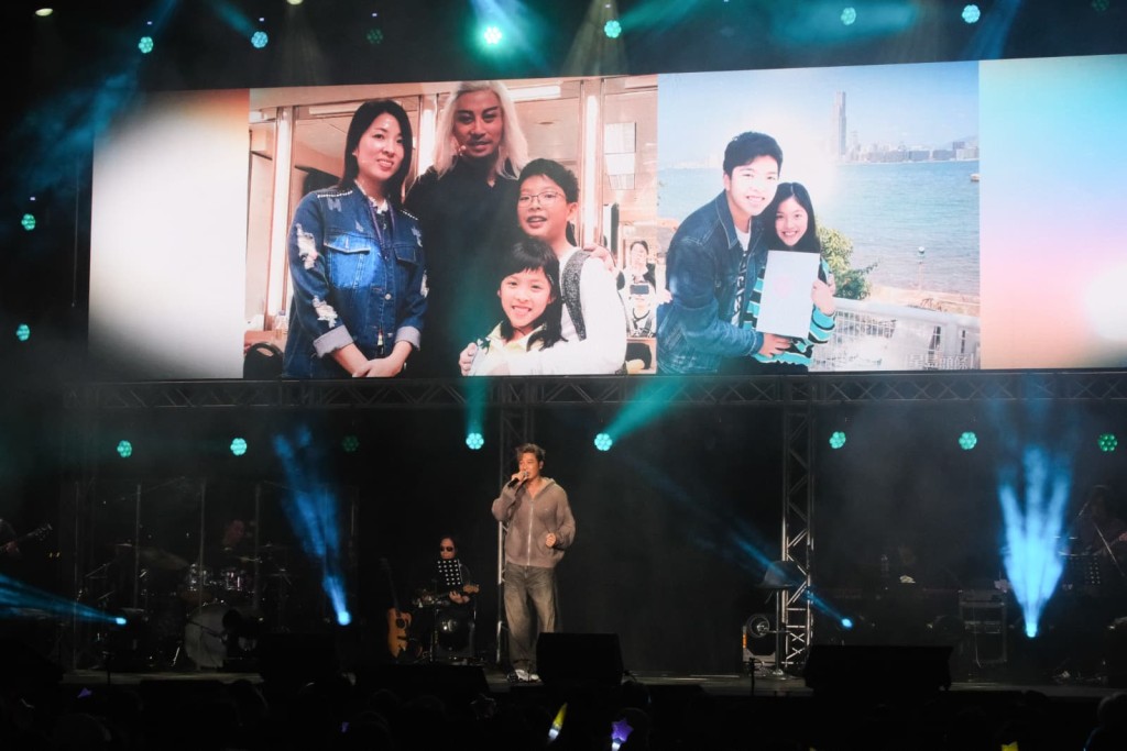 譚耀文與家人關係融洽。 譚耀文與家人關係融洽。