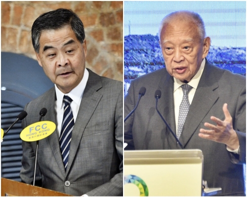 董建華(右)和梁振英是大聯盟總召集人。資料圖片