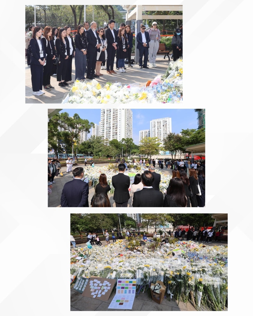 律師會會長湯文龍聯同理事會成員今日(6日)到訪大埔宏福苑,悼念每一位逝者,包括英勇殉職的消防員,同時向前線的義務律師和義工表達深切謝意。律師會fb 律師會會長湯文龍聯同理事會成員今日(6日)到訪大埔宏福苑,悼念每一位逝者,包括英勇殉職的消防員,同時向前線的義務律師和義工表達深切謝意。律師會fb