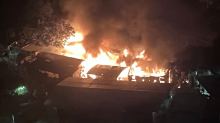 周日上水丙崗村鐵皮屋發生火警。