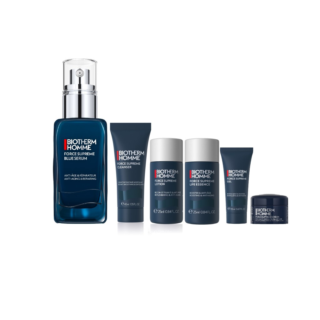 Biotherm紧致淡纹抗皱精华套装/价值$1,934、优惠价$1,135/崇光百货铜锣湾店,包括精华、洁面霜及重塑面霜等。