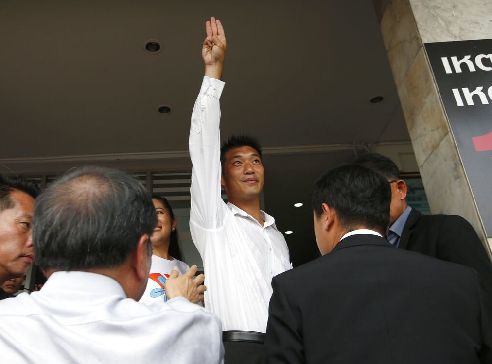 未來前進黨黨魁塔納通被控以煽動罪。AP