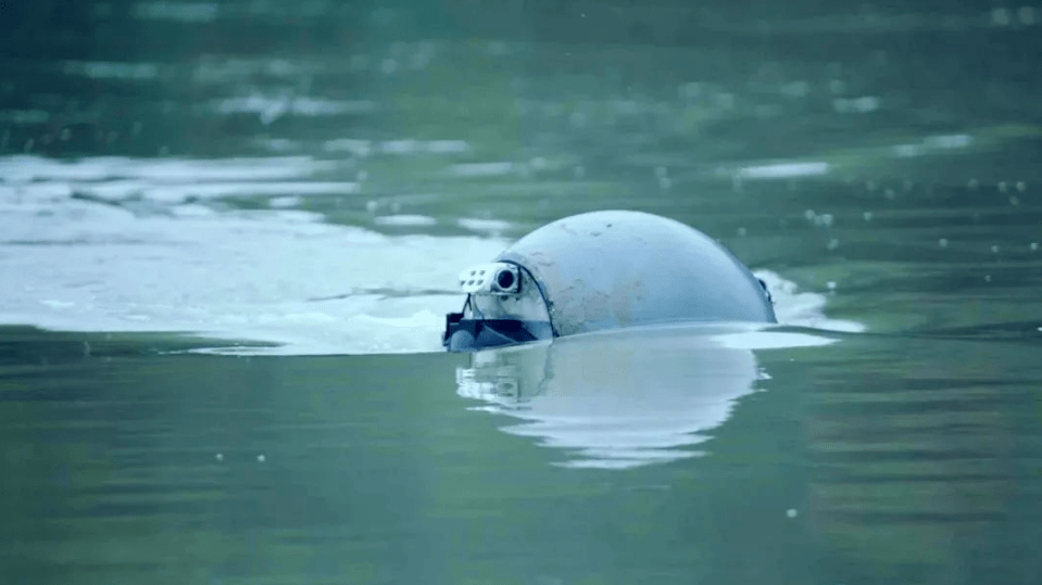 球形机器人可以「游水」。