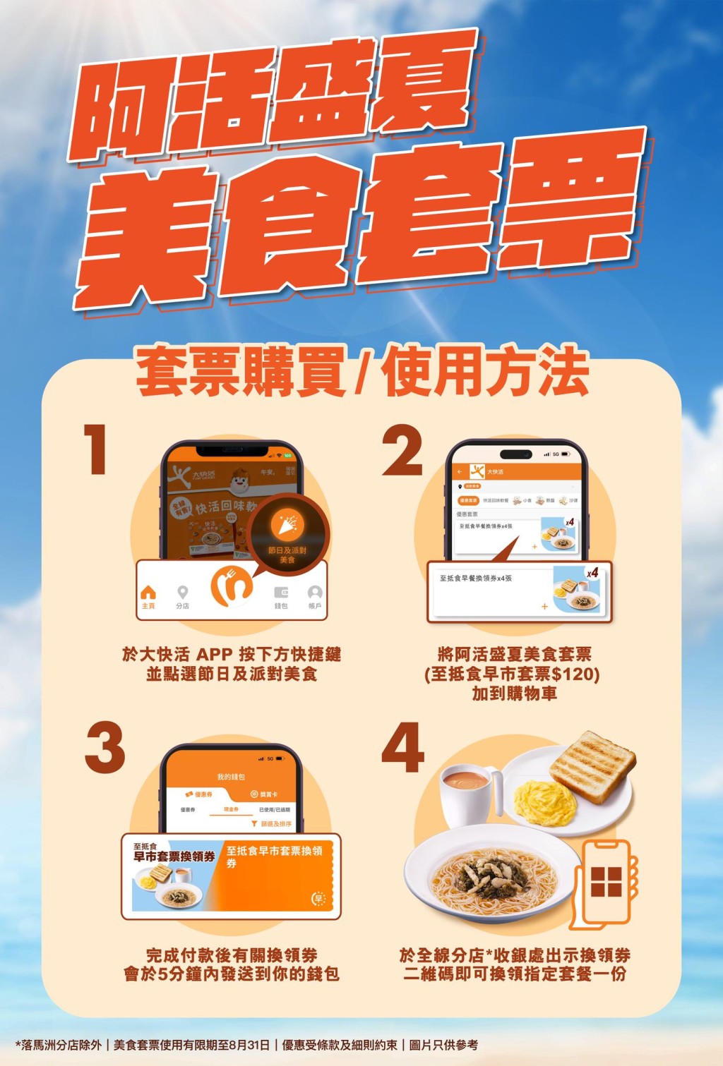 簡單4步購買大快活套票 簡單4步購買大快活套票