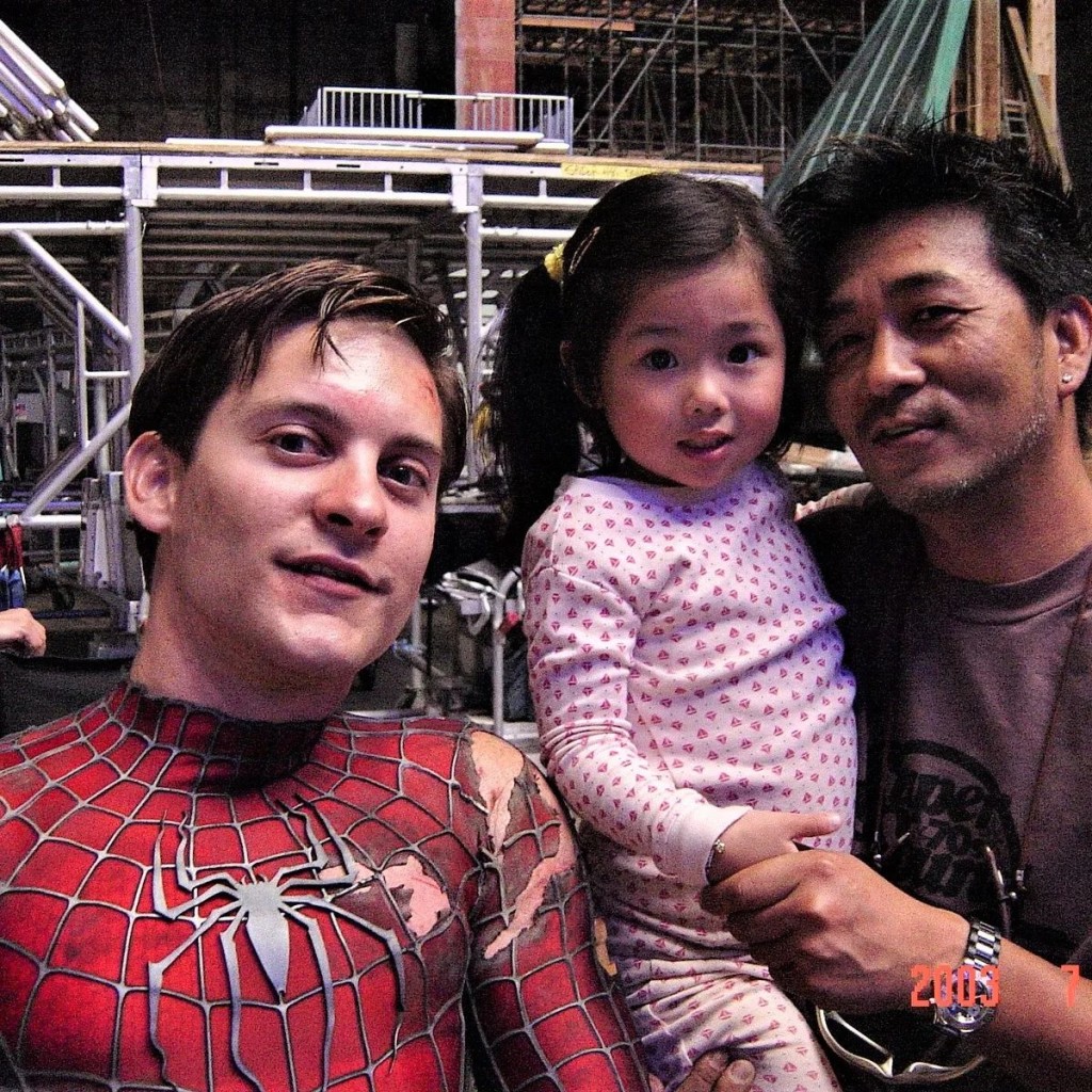 林迪安拍摄《蜘蛛人2》时，曾带囡囡去片场。