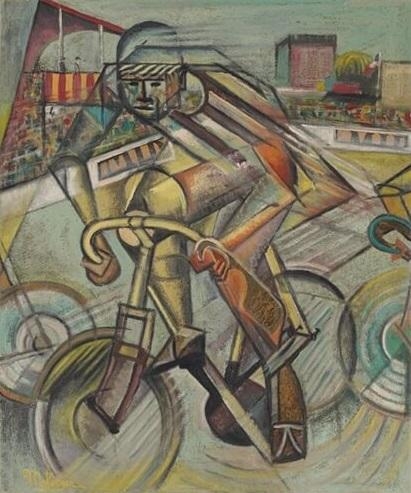 疑為贗品的法國名畫《騎單車》，由德島縣立近代美術館收藏。網上圖片