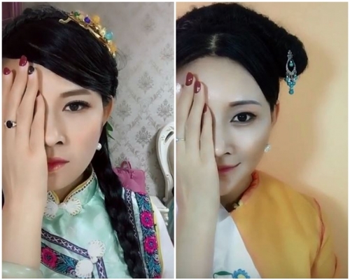 「百變女王」打扮成純妃、高貴妃、嫻妃及富察皇后。片段截圖