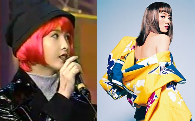 當年梅姐做完演唱會，即將紅色假髮贈予周慧敏。